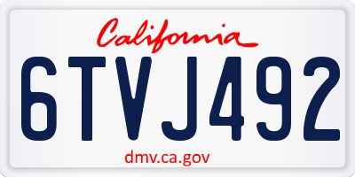 CA license plate 6TVJ492