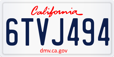 CA license plate 6TVJ494