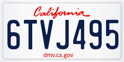 CA license plate 6TVJ495