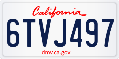 CA license plate 6TVJ497