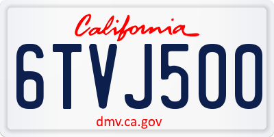 CA license plate 6TVJ500