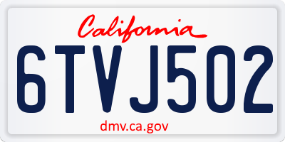 CA license plate 6TVJ502