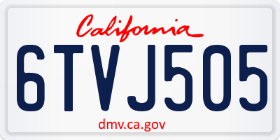CA license plate 6TVJ505