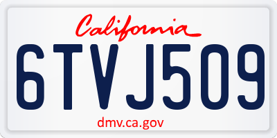CA license plate 6TVJ509