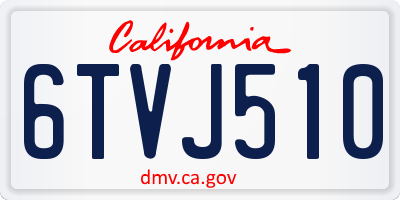 CA license plate 6TVJ510