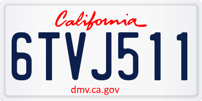 CA license plate 6TVJ511