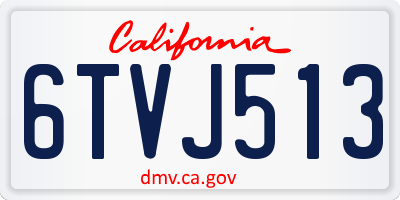 CA license plate 6TVJ513