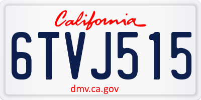 CA license plate 6TVJ515