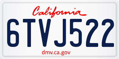 CA license plate 6TVJ522