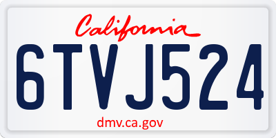 CA license plate 6TVJ524