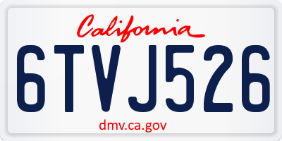 CA license plate 6TVJ526