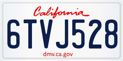 CA license plate 6TVJ528