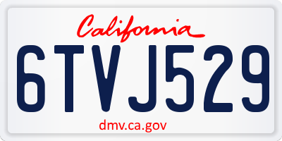 CA license plate 6TVJ529