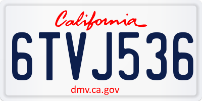 CA license plate 6TVJ536