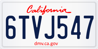 CA license plate 6TVJ547