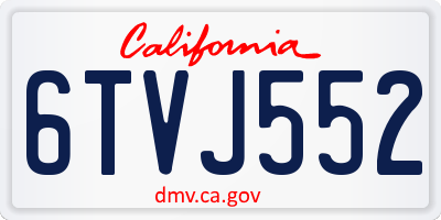 CA license plate 6TVJ552