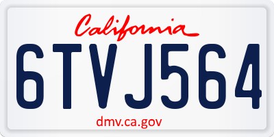 CA license plate 6TVJ564