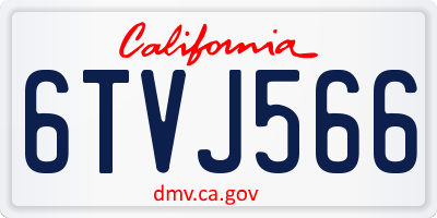 CA license plate 6TVJ566