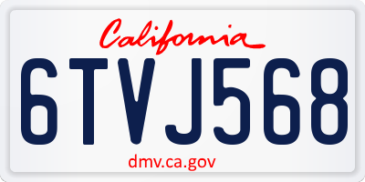 CA license plate 6TVJ568