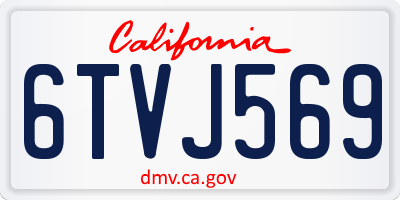 CA license plate 6TVJ569