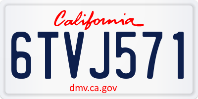 CA license plate 6TVJ571