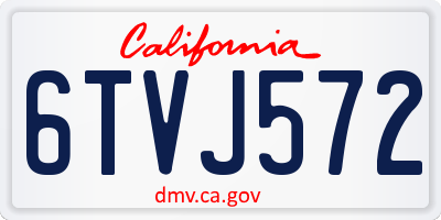 CA license plate 6TVJ572