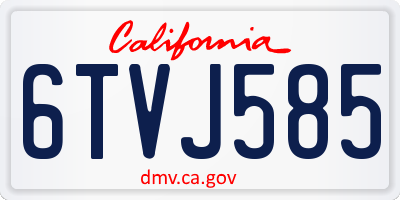 CA license plate 6TVJ585