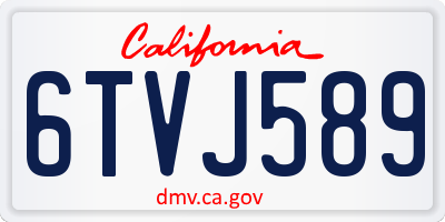 CA license plate 6TVJ589