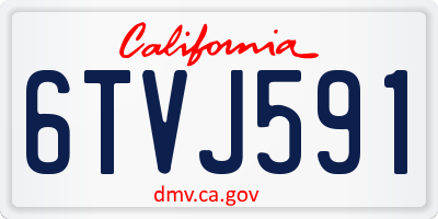 CA license plate 6TVJ591