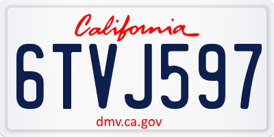 CA license plate 6TVJ597