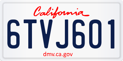 CA license plate 6TVJ601