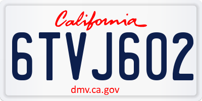CA license plate 6TVJ602