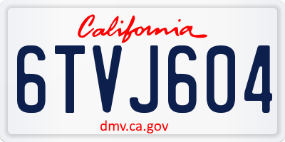 CA license plate 6TVJ604