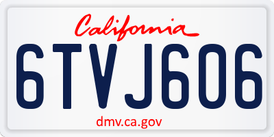 CA license plate 6TVJ606