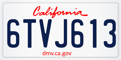 CA license plate 6TVJ613