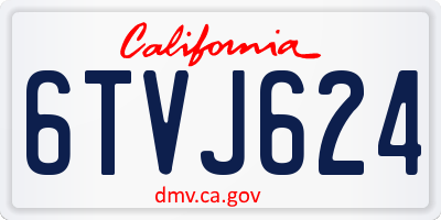 CA license plate 6TVJ624