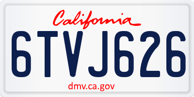 CA license plate 6TVJ626