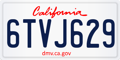 CA license plate 6TVJ629