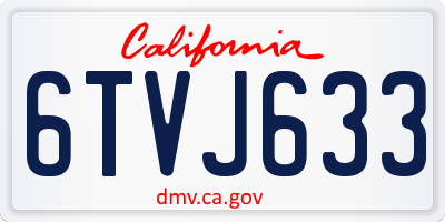 CA license plate 6TVJ633