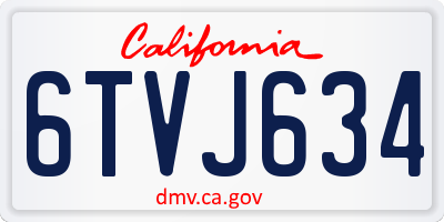 CA license plate 6TVJ634