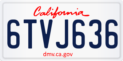 CA license plate 6TVJ636