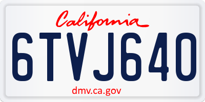 CA license plate 6TVJ640