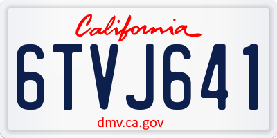 CA license plate 6TVJ641