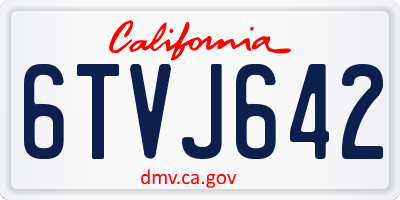 CA license plate 6TVJ642
