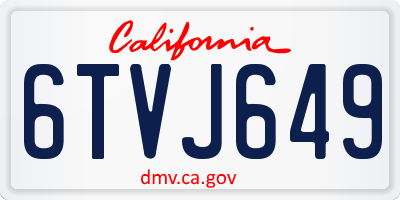 CA license plate 6TVJ649