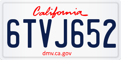 CA license plate 6TVJ652