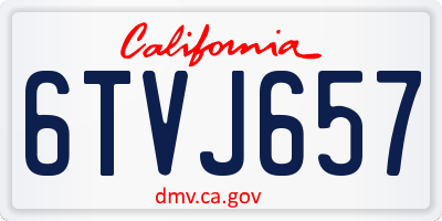 CA license plate 6TVJ657