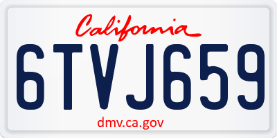 CA license plate 6TVJ659