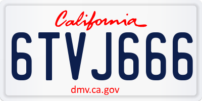 CA license plate 6TVJ666