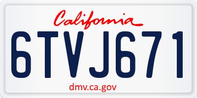 CA license plate 6TVJ671